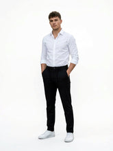 GOODFELLOW SLIM FIT DRAWSTRING COTTON PANTS FOR MEN SMART CASUAL TROUSER | BLACK