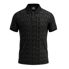 BALMAIN PARIS PREMIUM MEN'S PRINTED POLO SHIRT | BLACK