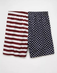 AMERICAN EAGLE MEN'S USA STARS & STRIPES STRETCH BOXER SHORT | NAVY