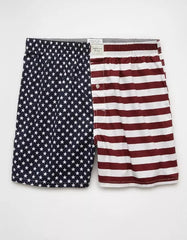 AMERICAN EAGLE MEN'S USA STARS & STRIPES STRETCH BOXER SHORT | NAVY