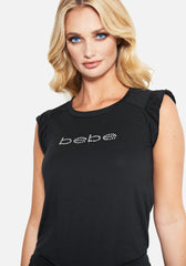 BEBE-WOMENS-PAJAMA SETS SHORTS SLEEVE | BLACK