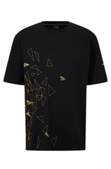 HUGO BOSS REGULAR FIT T-SHIRT IN COTTON - TEEGO | BLACK