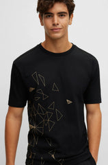 HUGO BOSS REGULAR FIT T-SHIRT IN COTTON - TEEGO | BLACK