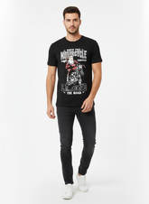 H&H MEN’S PREMIUM GRAPHIC T-SHIRT | NORTH POLE MOTORCYCLE LEGEND PRINT | BLACK