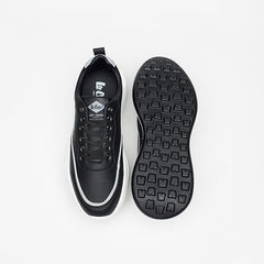 LEE COOPER MEN TEXTURED SNEAKERS WITH LACE-UP CLOSURE | BLACK