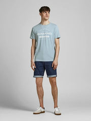 JACK & JONES MEN'S JJE JEANS TEE SS CREW NECK NOOS | SKY BLUE