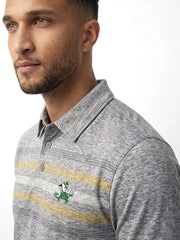 CAPTIVATING STRIPED POLO WITH SIMPLE LOGO | GREY