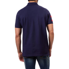 U.S POLO ASSN. PIQUE PRINTED GRAPHIC POLO-MENS | NAVY BLUE