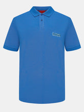 HUGO BOSS COTTON - PIQUE POLO SHIRT WITH LOGO PRINT | BLUE