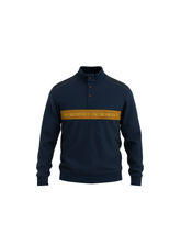TOM TOMPSUN MEN’S HALF-PLACKET SWEATSHIRT NAVY BLUE