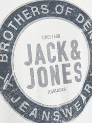 JACK & JONES MEN'S O-NECK T-SHIRT | WHITE