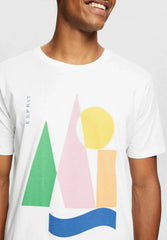 ESPRIT MEN T-SHIRT MIT PRINT | WHITE