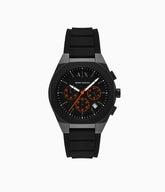 Armani Exchange Sync Chronograph Silicone Watch Black