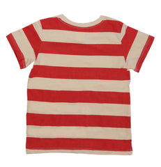 H.&.M-KIDS-STRIPED-CREW NECK | T-SHIRT | RED & CREAM