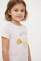 V.E.R.T.B.A.U.D.E.T GIRL PRINTED HALF SLEEVE T-SHIRT | WHITE
