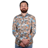 SORBINO-FINE QUALITY-TROPICAL FLORAL PRINT-COTTON SHIRT