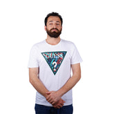 GUESS-REGULAR FIT-ROUND NECK-LOGO | WHITE