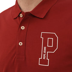 PEPE JEANS LONDON JET COTTON POLO SLIM FIT | MAROON
