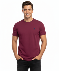 U.S POLO ASSN. BASIC-RIBBED T-SHIRT | DK PURPLE