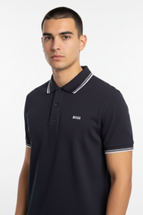 HUGO BOSS REGULAR-FIT POLO SHIRT WITH EMBROIDERED LOGO | NAVY