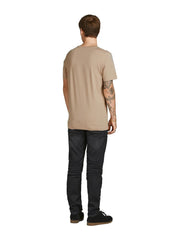 JACK & JONES PREMIUM MEN'S T-SHIRT WITH VINTAGE PRINT | BEIGE