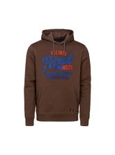 PETROL INDUSTRIES PREMIUM HOODIE RETRO LOGO PULLOVER-BROWN