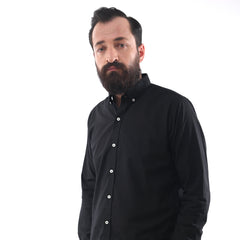 ZARA-MENS PREMIUM-SLIM FIT-CASUAL-COTTON-SHIRT | BLACK