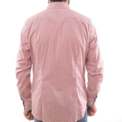 GUESS-LOS ANGELES-PRINTED-SLIM FIT-CASUAL SHIRT | LIGHT PINK
