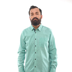 GUESS-LOS ANGELES-PRINTED-SLIM FIT-CASUAL SHIRT | GREEN
