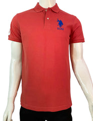 U.S POLO ASSN PIQUE PRINTED GRAPHIC POLO SHIRT | D.PEACH