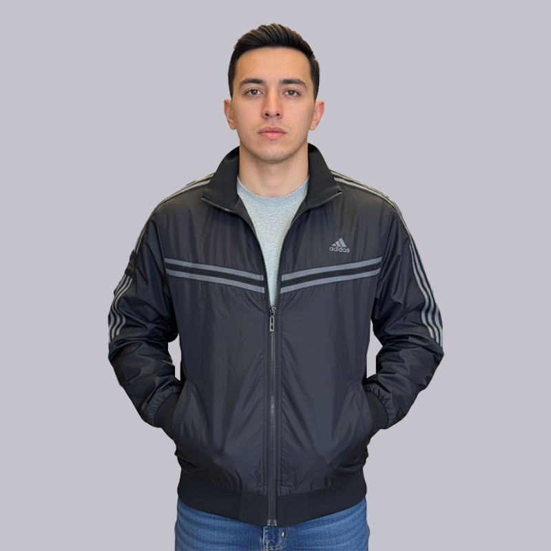Adidas reversible winter jacket black two side wear - Handpicked Pakistan