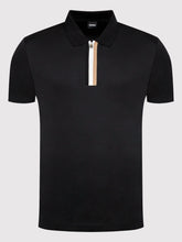 HUGO BOSS MERCERISED-COTTON POLO SHIRT | BLACK
