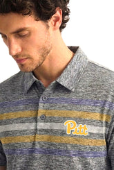 CAPTIVATING STRIPED POLO WITH PITT LOGO | GREY