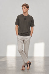 HERMES PARIS T-SHIRT LUXURY MERCERIZED COTTON | TAUPE GREY