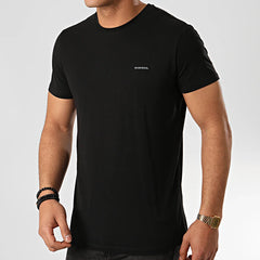 DIESEL. ROUND NECK FLEXIBLE-PLAIN T-SHIRT | BLACK