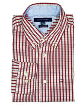 TOMMY HILFIGER MEN’S SLIM FIT RED STRIPED SHIRT | WHITE