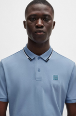 HUGO BOSS POLO SHIRT WITH EMBROIDERED LOGO | SKY BLUE
