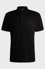 HUGO BOSS PADDY STRETCH-COTTON POLO SHIRT | BLACK