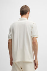 HUGO BOSS COTTON - PIQUE POLO SHIRT WITH LOGO PRINT | WHITE