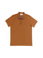 BURBERRY COTTON SILK POLO SHIRT | BROWN