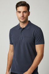 JACK & JONES ORIGINALS SIGNATURE POLO SHIRT | CHARCOAL BLACK