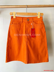 Premium Orange Wunsche Skirt for Women – Effortless Summer Style
