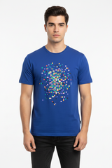 ESPRIT MEN JERSEY T-SHIRT WITH FRONT PRINT | BLUE