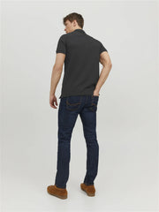 JACK & JONES PLAIN POLO SHIRT | BLACK