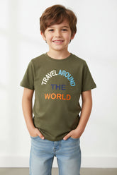 BIG STAR green TATW logo T-shirt for kids – stylish, trendy, and comfy.