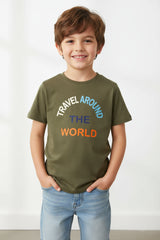 BIG STAR green TATW logo T-shirt for kids – stylish, trendy, and comfy.