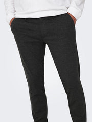 ONLY & SONS SLIM TAPERED FIT PANT | DARK GREY / GREY