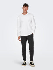 ONLY & SONS SLIM TAPERED FIT PANT | DARK GREY / GREY