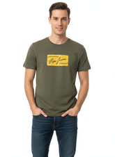 PEPE JEANS COTTON T-SHIRT WITH PRINTED LOGO | OLIVE GREEN