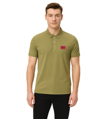 HUGO BOSS DERESO COTTON PIQUE SLIM FIT POLO | GREEN